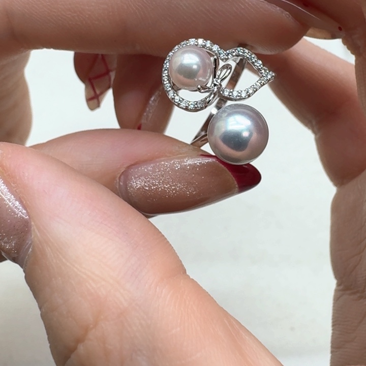 海水珍珠戒指银S925镶嵌