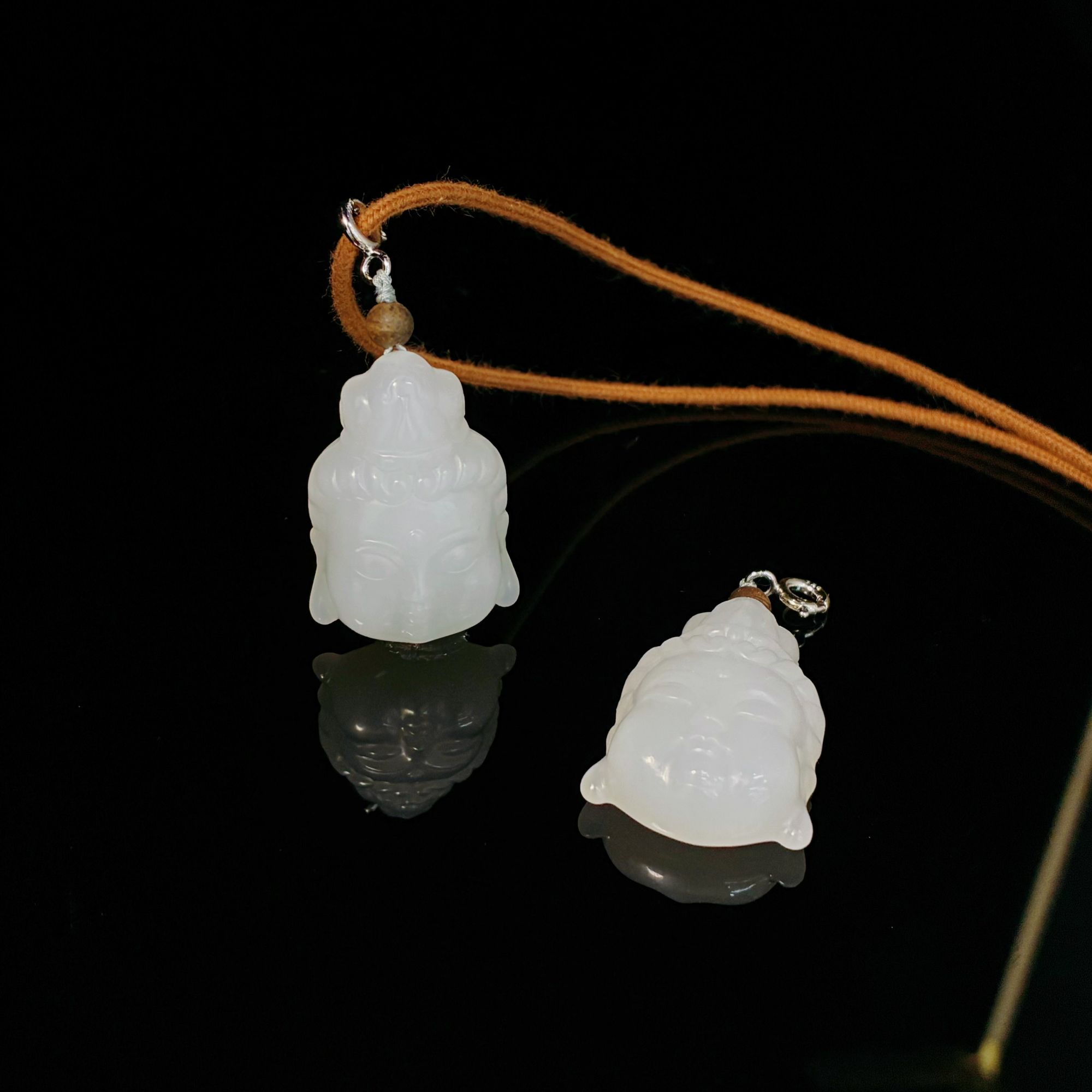 和田玉 白玉佛头吊坠  3422  多样性发一件