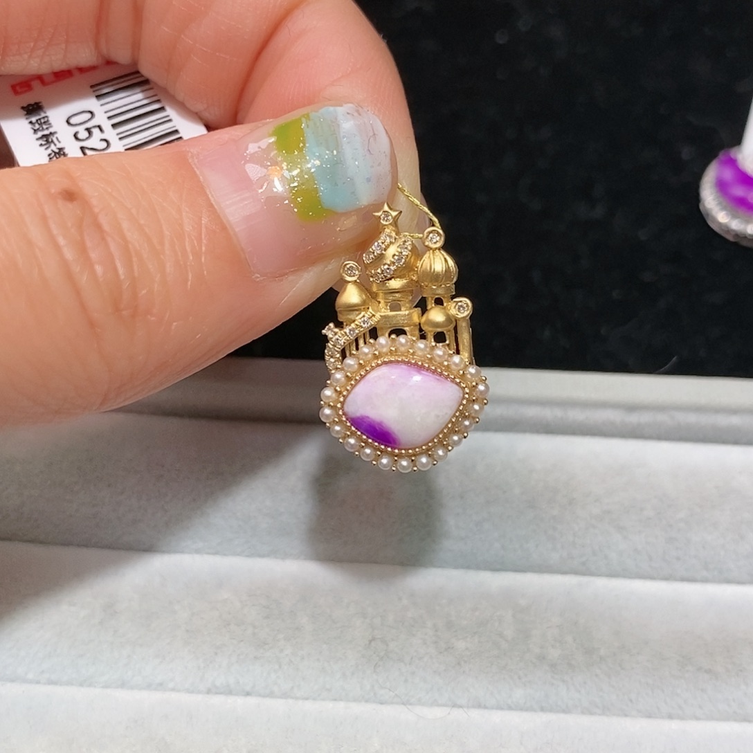 苏纪石（舒俱来）18K金镶嵌吊坠(不含链)