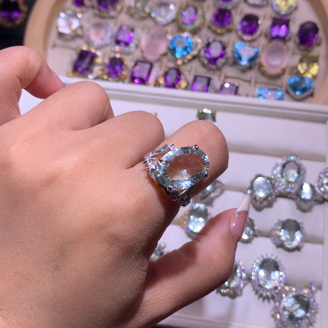 【闪购商品】银S925镶嵌戒指水晶陈*-戒指