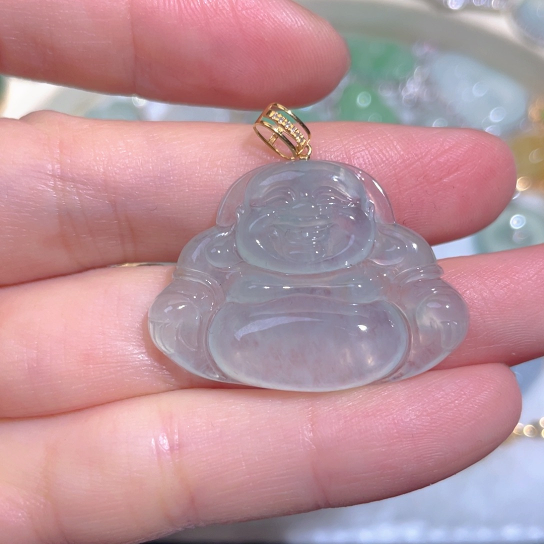 翡翠颈饰18K金镶嵌翡翠