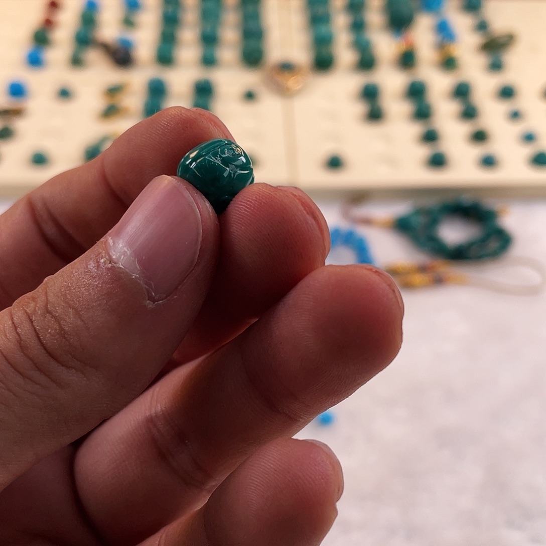 绿松石未镶嵌耳饰