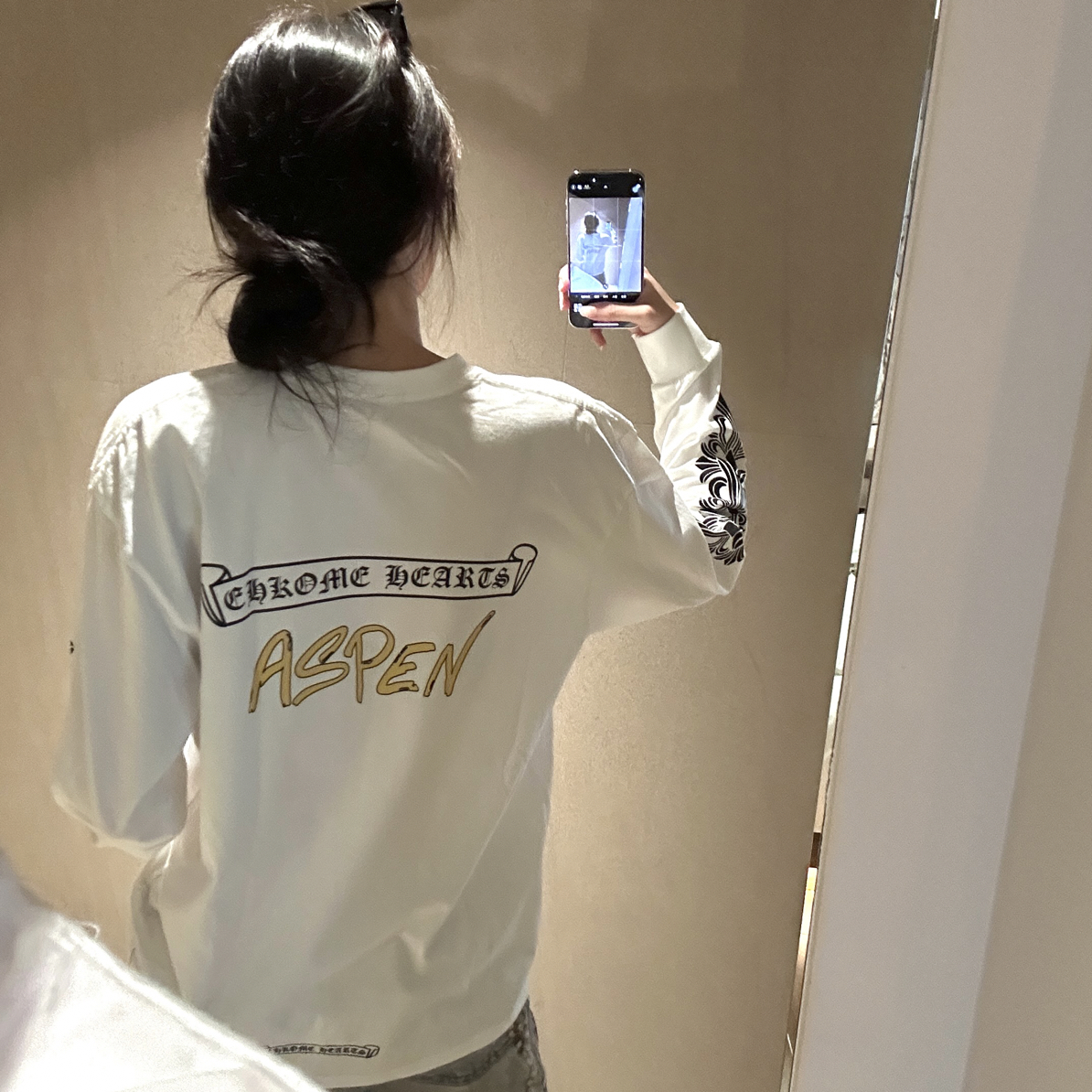 gaogao～涂鸦马蹄印花T恤男女同款白色