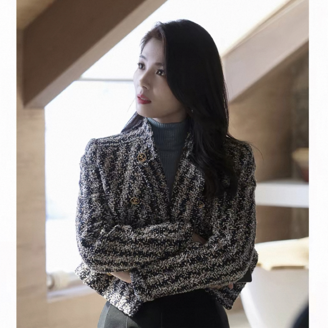 95新 LouisVuitton/路易威登 立领粗花呢小香风短款女外套/dd1011