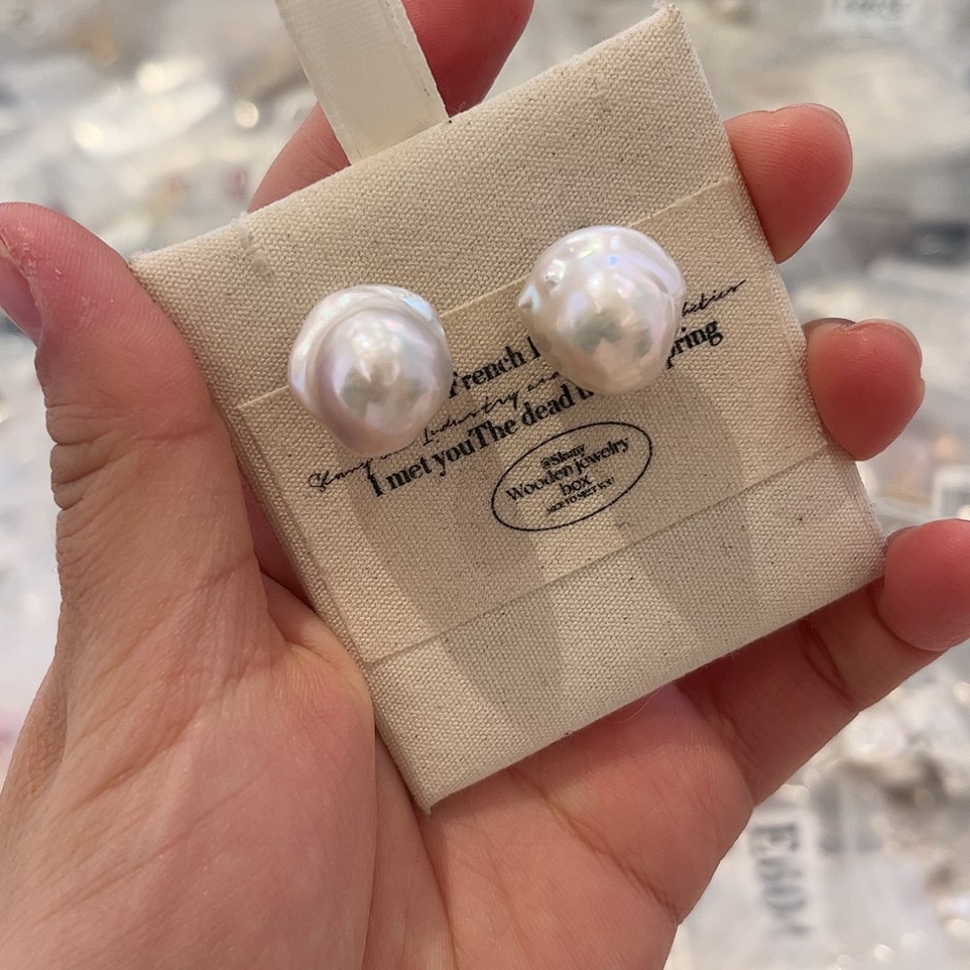 淡水珍珠耳饰银S925镶嵌