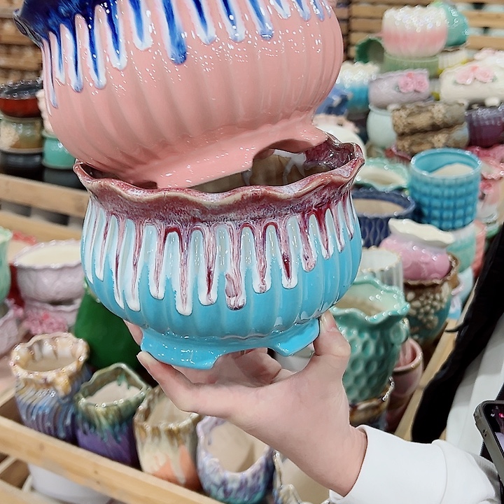 有孔，凑单福利满10元发货陶瓷多肉花盆！