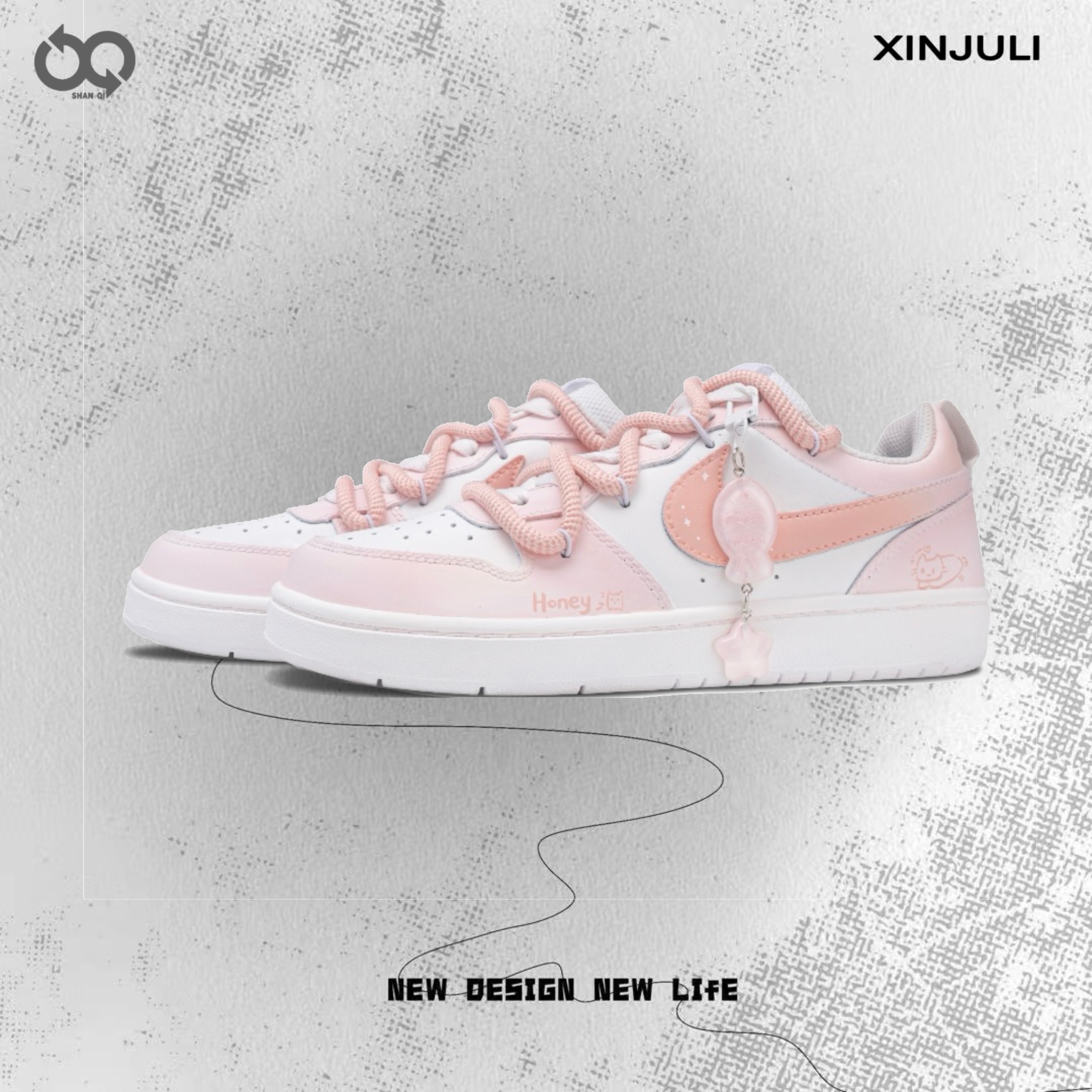 NIKE/耐克【定制球鞋】 Nike Court Borough 小猫日记 可爱挂饰