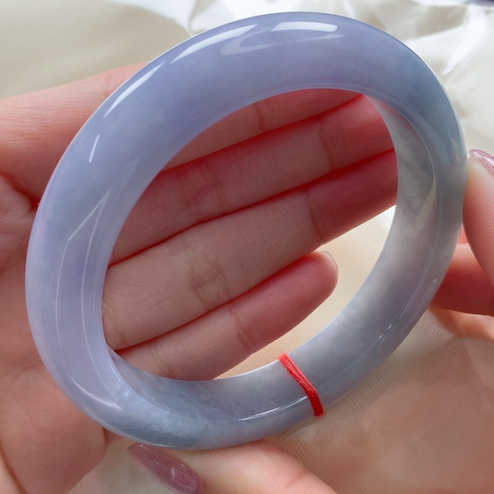 翡翠手镯未镶嵌完美大圈口浓郁紫罗兰细腻58.59