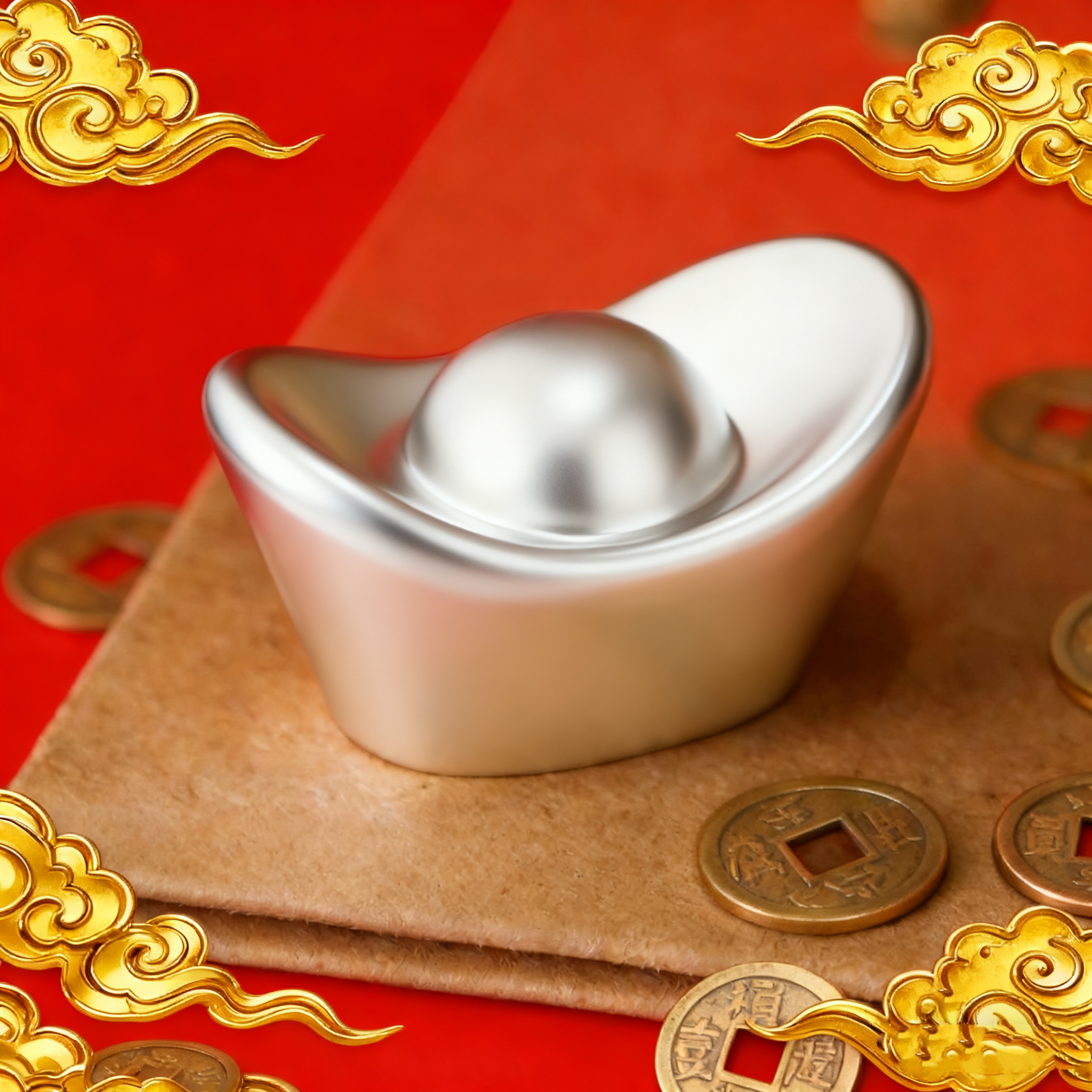 精美实心元宝10g礼品礼盒复古家用送礼收藏高端摆件