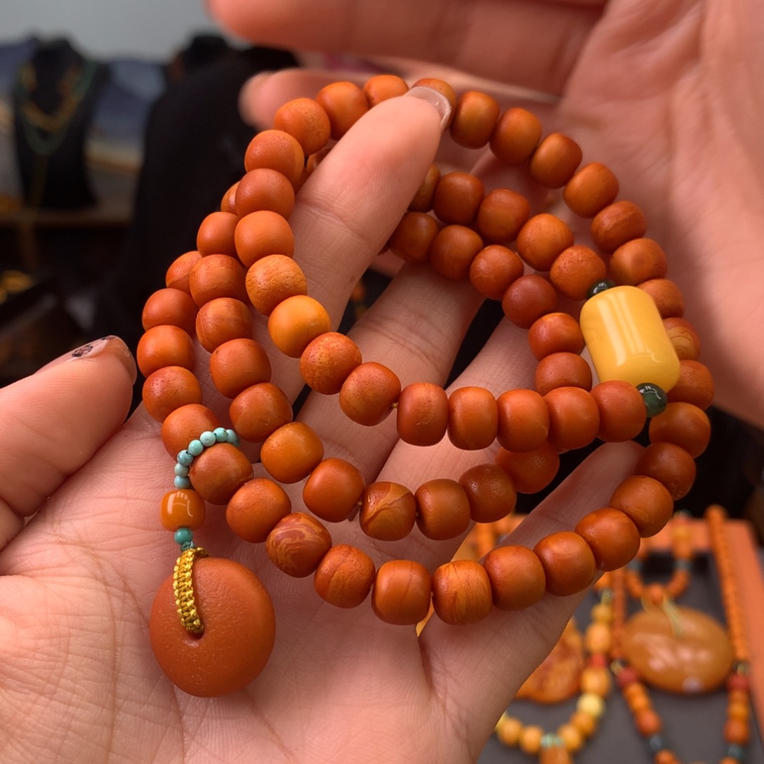 蜜蜡手串未镶嵌天然