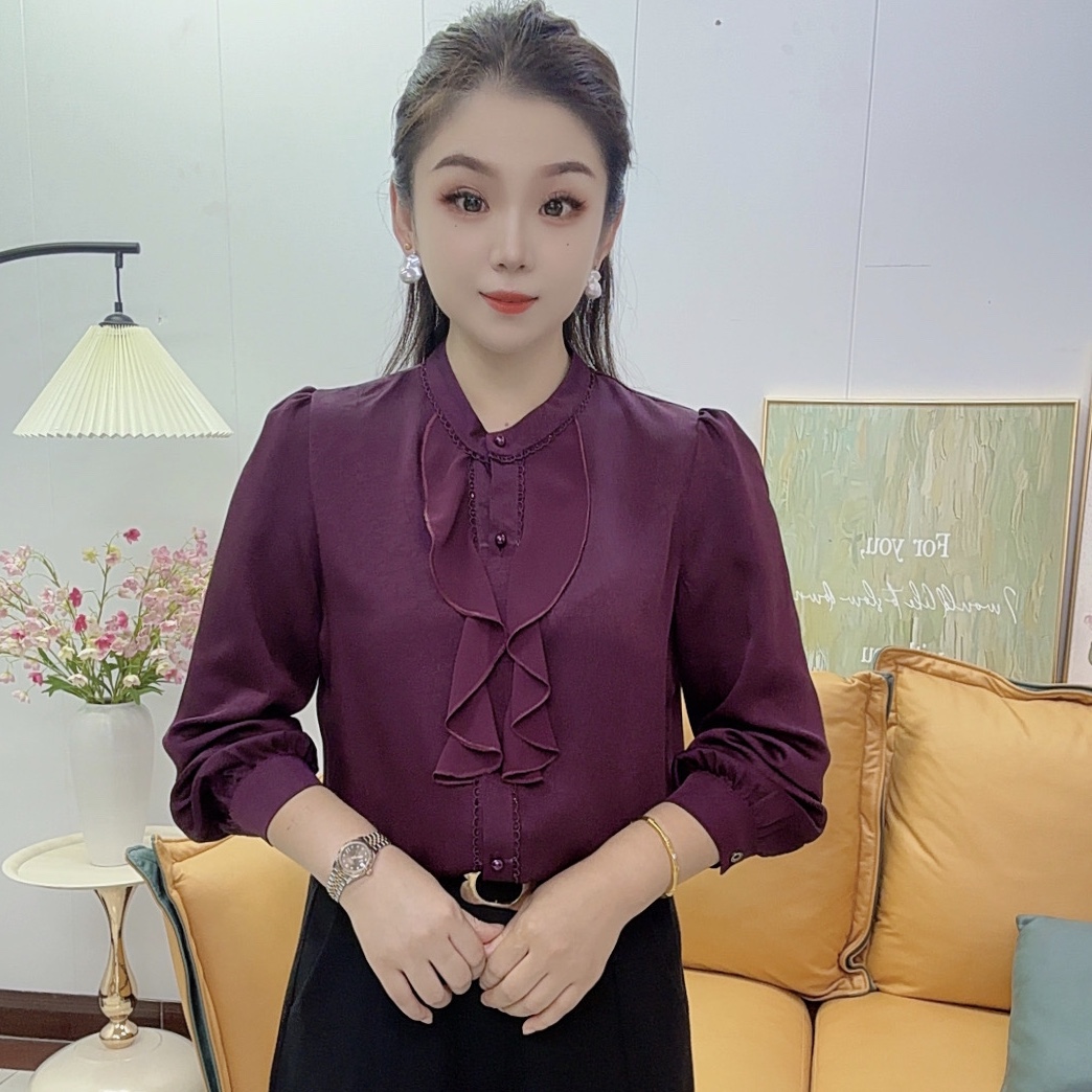 2025秋季爆款衬衫新款长袖上衣女装时尚百搭显瘦小衫女打底衫