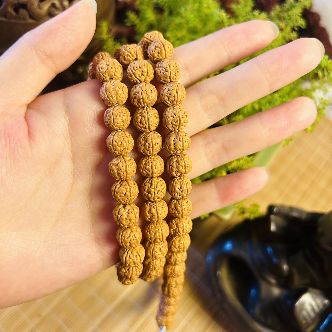 10mm印尼小金刚108颗多圈手串原皮籽老树王荔枝纹梅花桩盘玩女生
