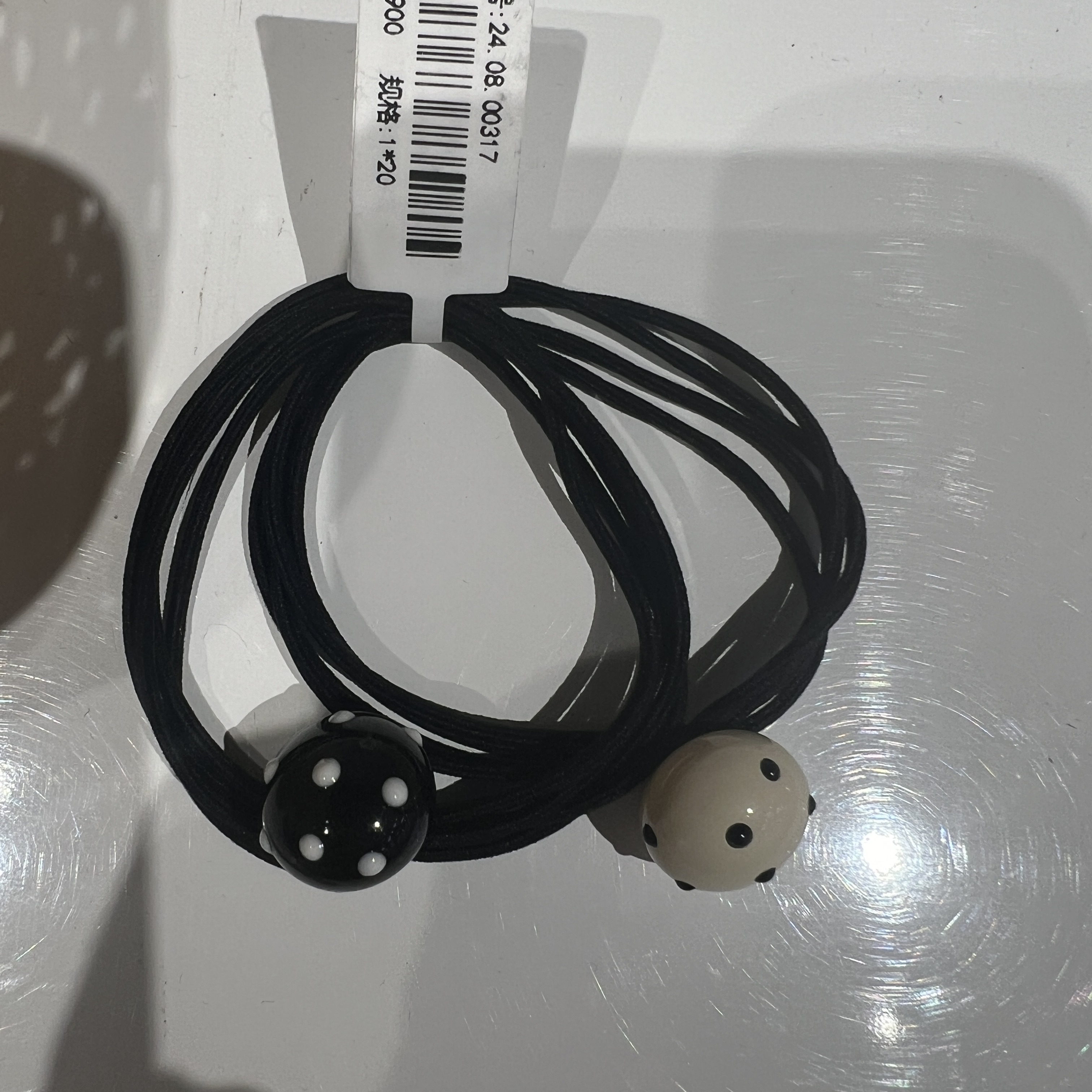 实色小球波点皮筋发绳