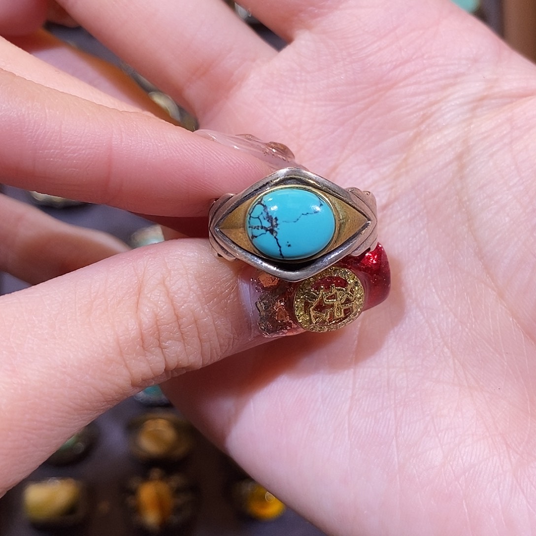 绿松石戒指银S925镶嵌A****?戒指