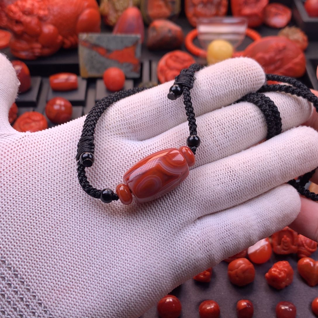 南红玛瑙未镶嵌【传仁】川料高品桶珠锁骨链16.4✖️24.2