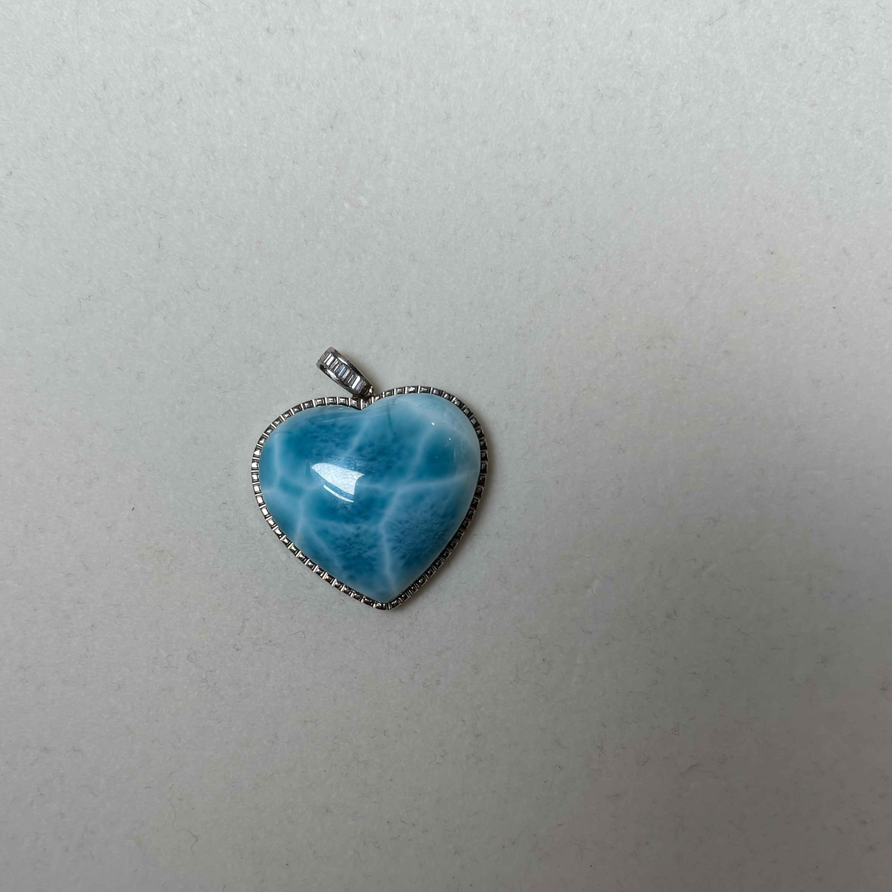 天然海纹石爱心吊坠