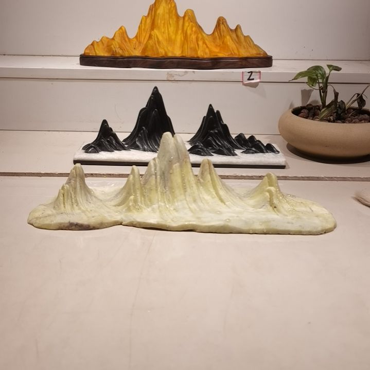 萧***风砖雕灵璧石摆件山峰