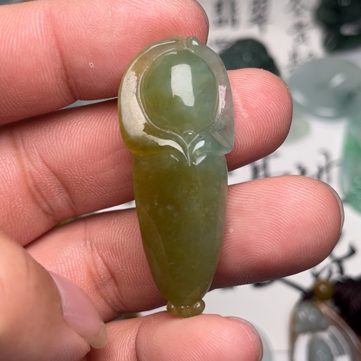 翡翠未镶嵌颈饰玉兰花