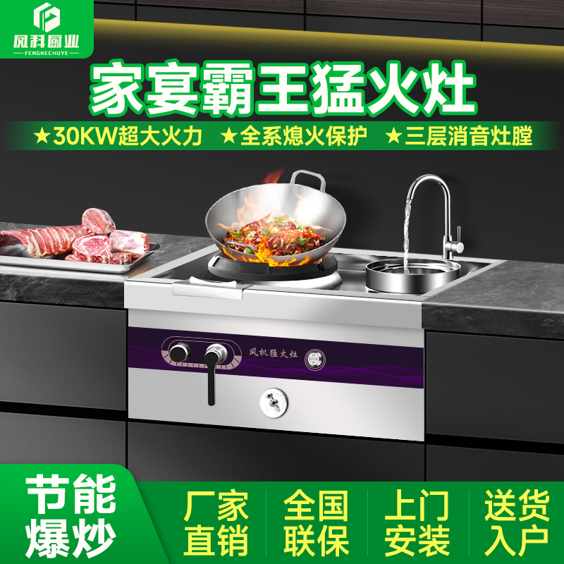 家宴猛火燃气灶超大火力节能静音家用商用不锈钢定制猛火灶2025款