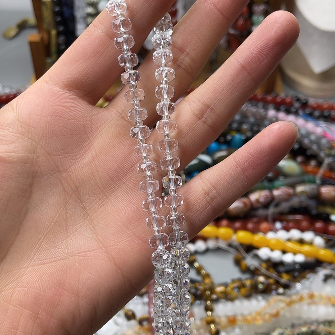 玛瑙/玉髓未镶嵌珠宝半成品卡7.5白水切面车轮一条