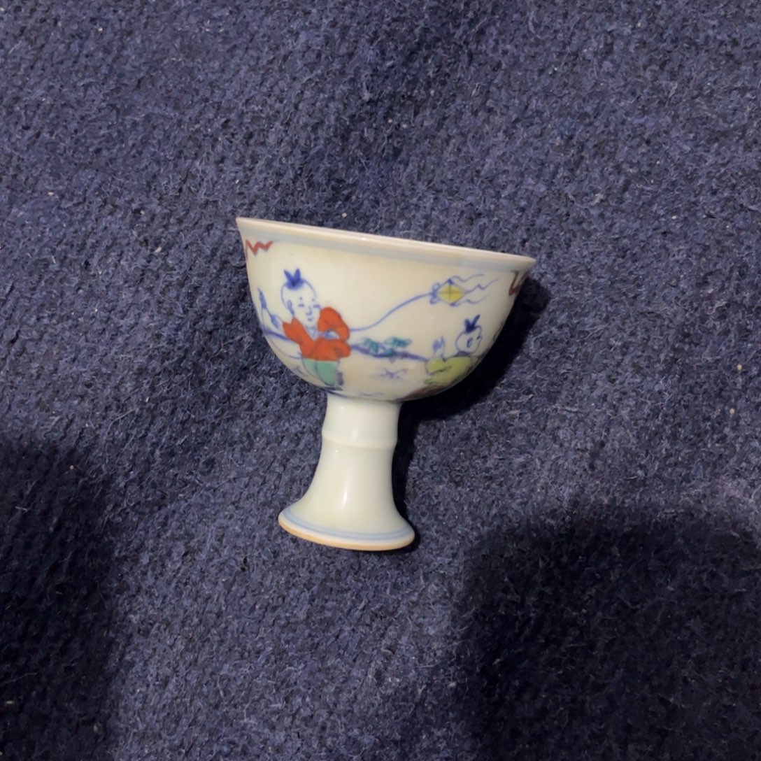 陶斗彩高足杯非常好看