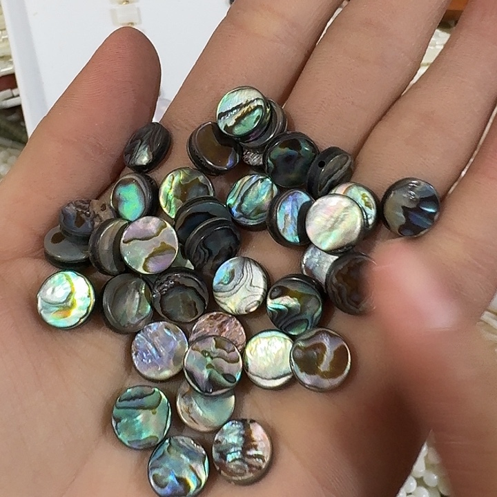 玛瑙/玉髓合金珠宝半成品4个鲍鱼贝圆片