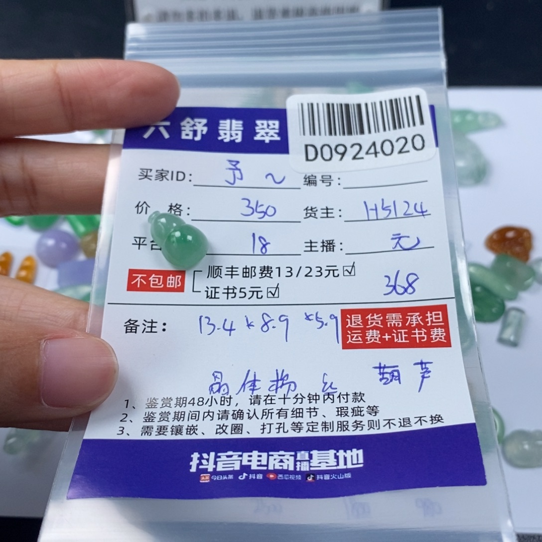 予***ı未镶嵌挂件翡翠D0924020 