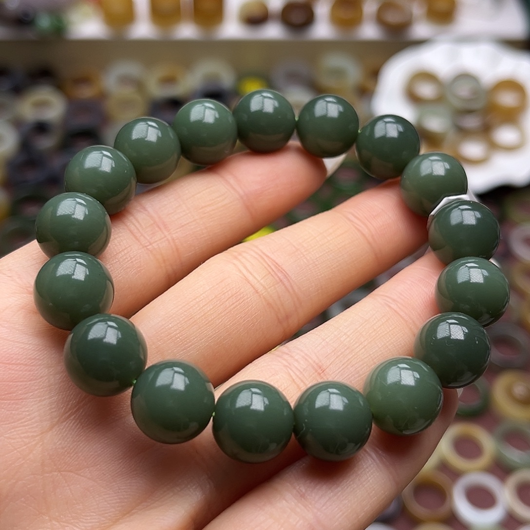 和田玉未镶嵌戒指鸭蛋青