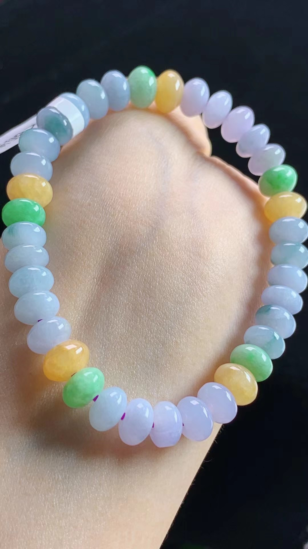 天然缅甸A货翡翠玉石珠宝老坑紫罗兰多宝算盘珠手串j尺寸7+mm配证