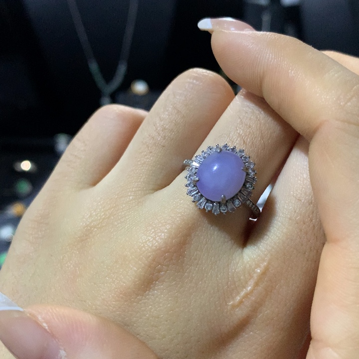 翡翠银S925镶嵌戒指