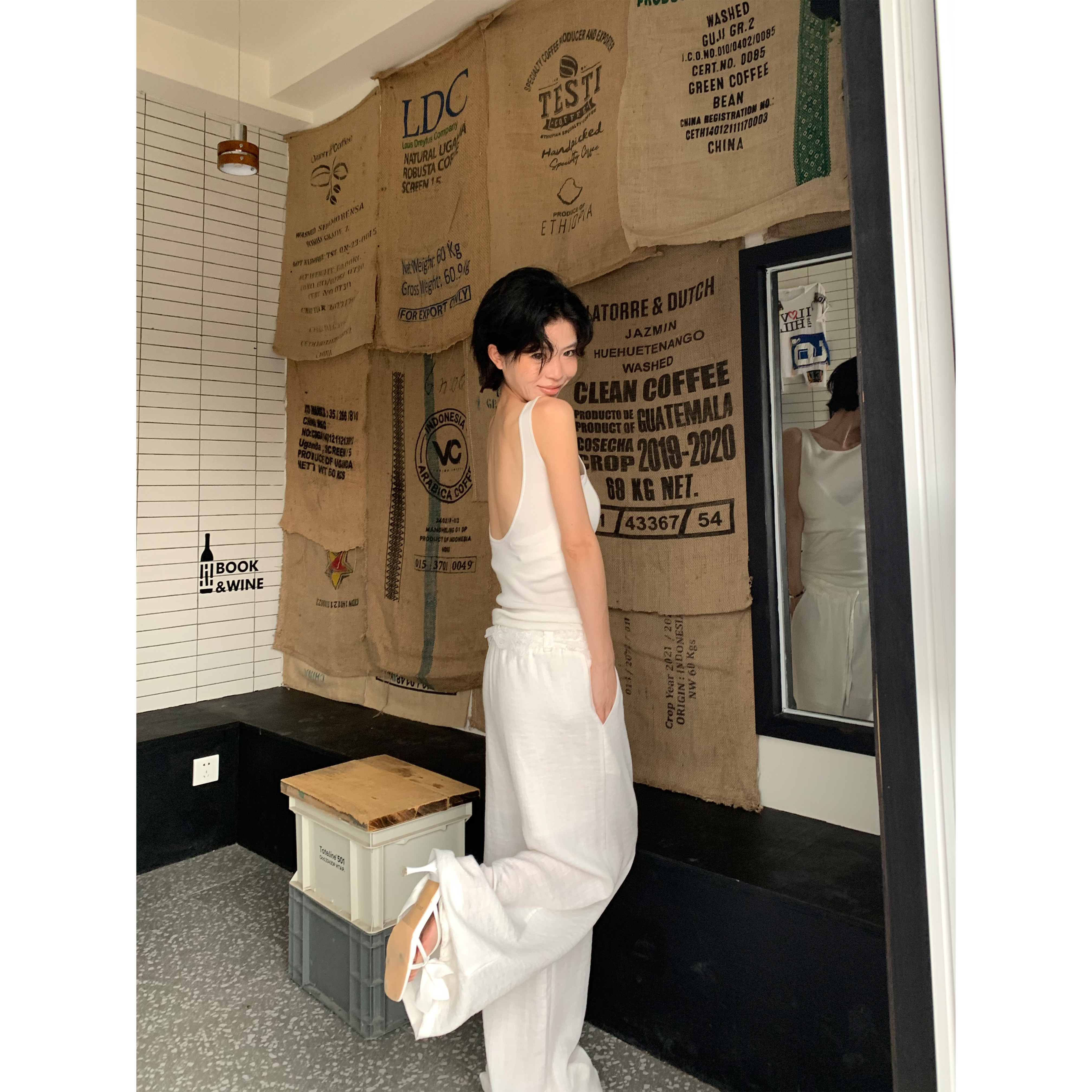 秋冬新款断码捡漏.’腰蕴之美‘ 腰头蕾丝带拼接长裤 4163