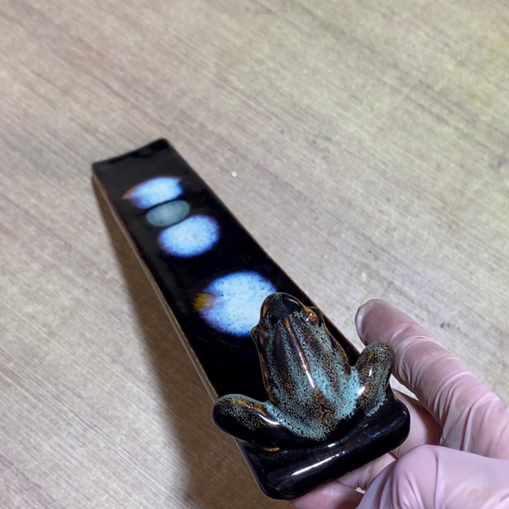 瓷片七厂窑变香插长度26.5厘米