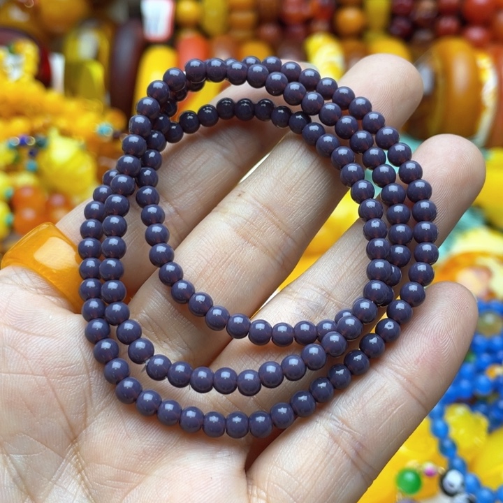 树脂制品86号紫色项链
