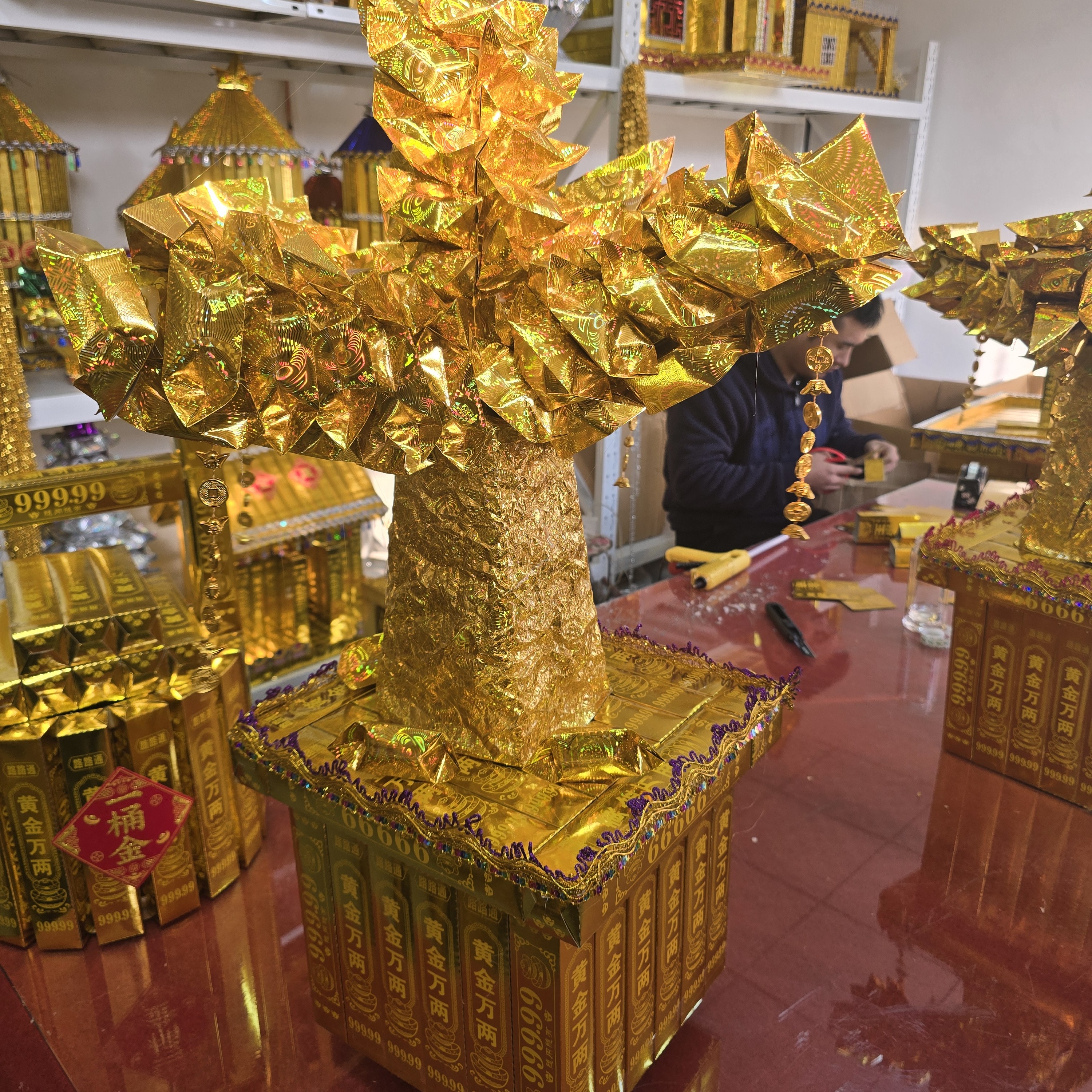 中号发财树摇钱树材料包带教程摆件