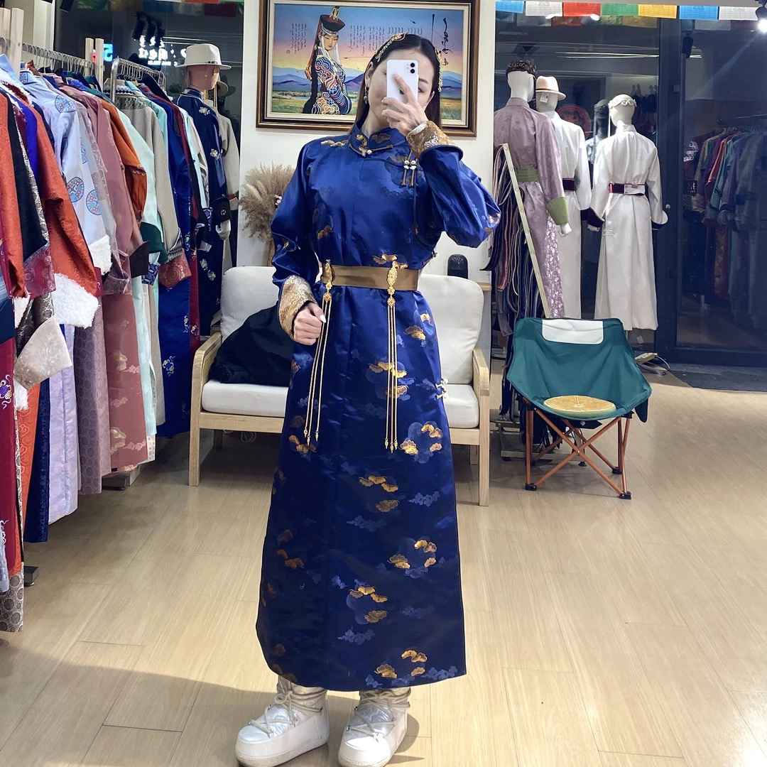 女士四季款传统民族风多色长款袍