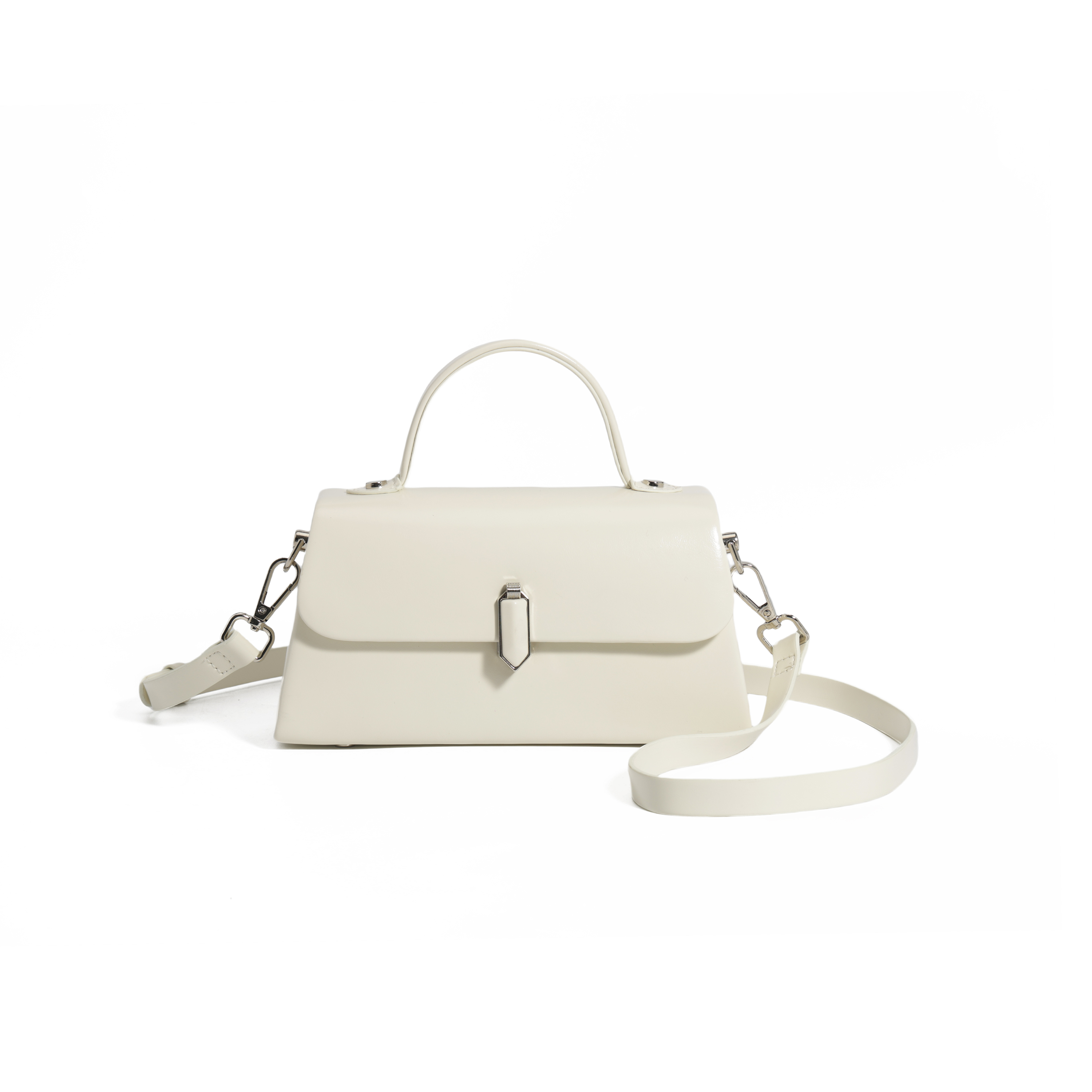 手提翻盖小方包时尚简约斜跨休闲质感轻奢女包潮M-61911白