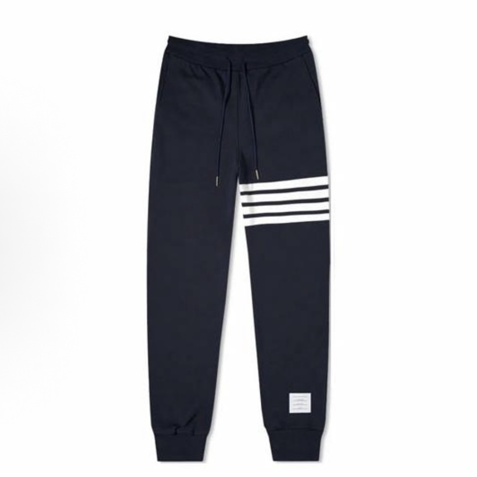 95新 THOMBROWNE 经典四道杠藏蓝色卫裤 0码