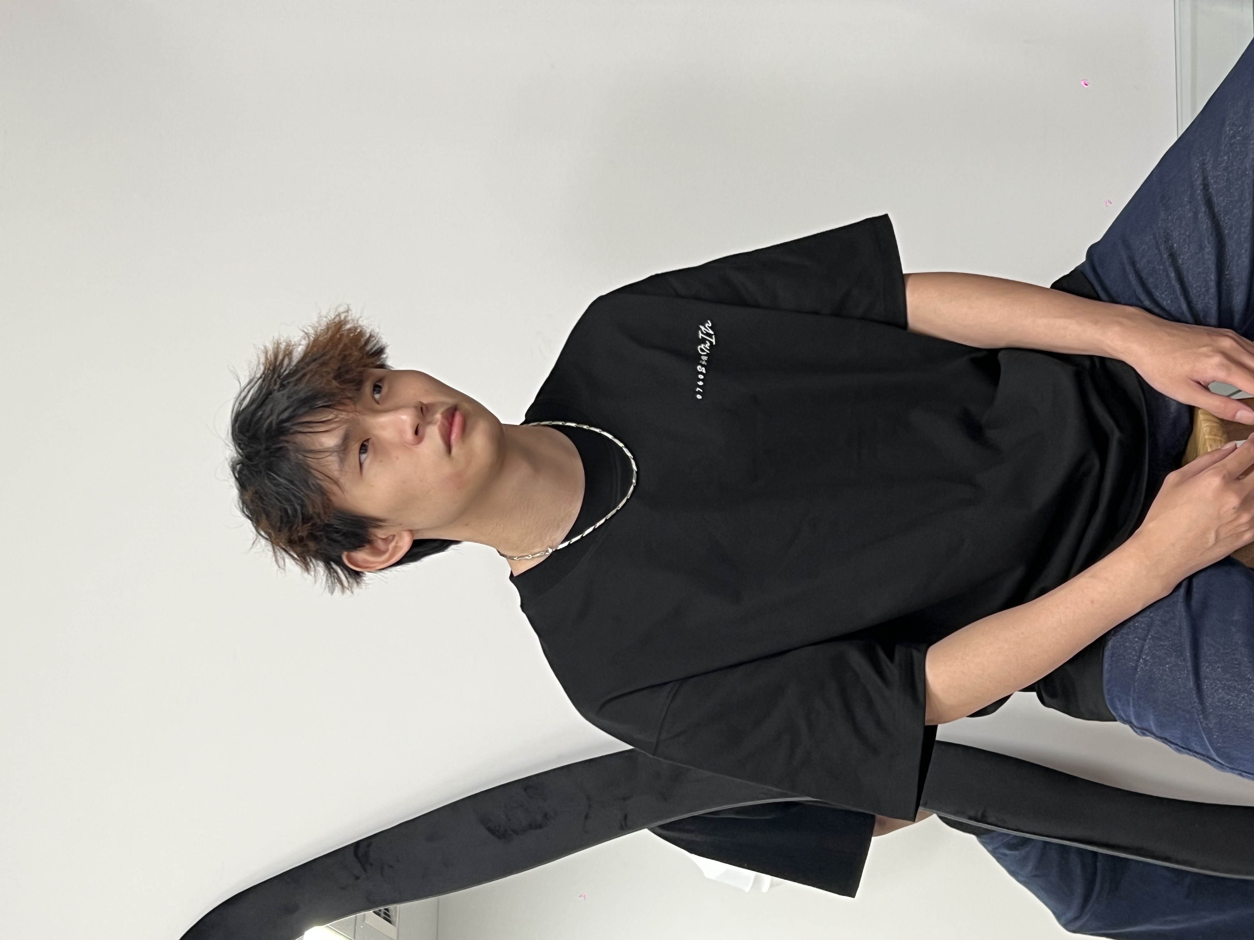 SHNMIN0760蝴蝶刺绣休闲男装T-5821圆领