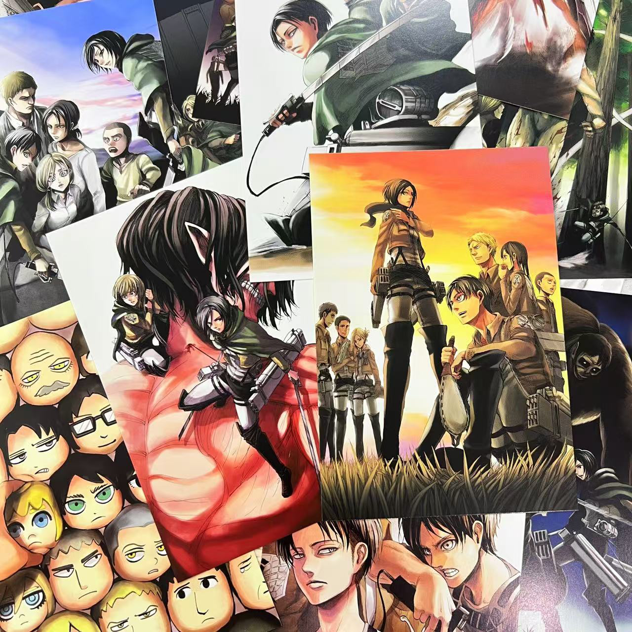 【1单3张】进击的巨人黑白漫画明信片