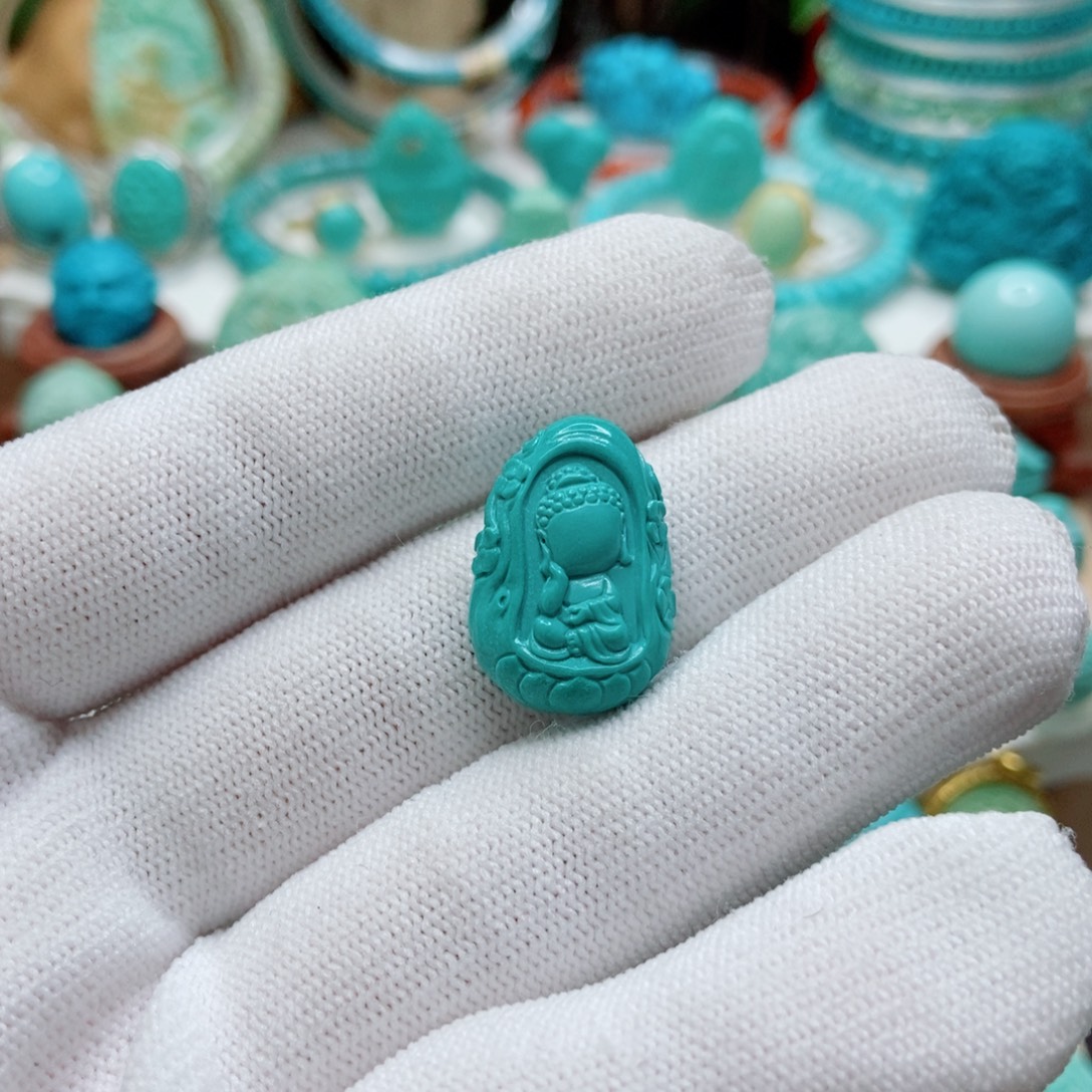 绿松石未镶嵌无相佛