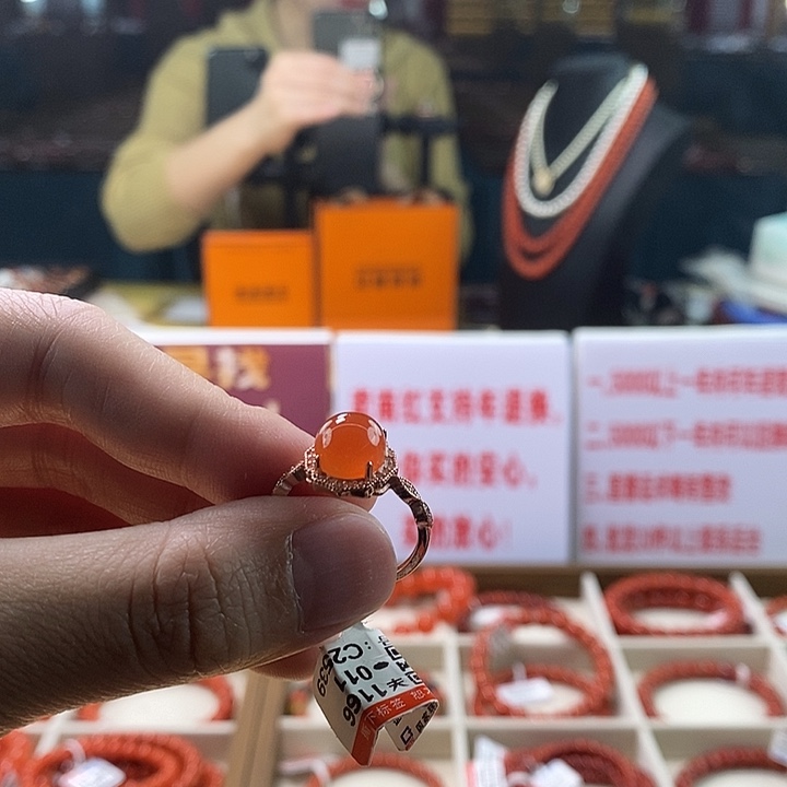 小****南红玛瑙银S925镶嵌戒指8