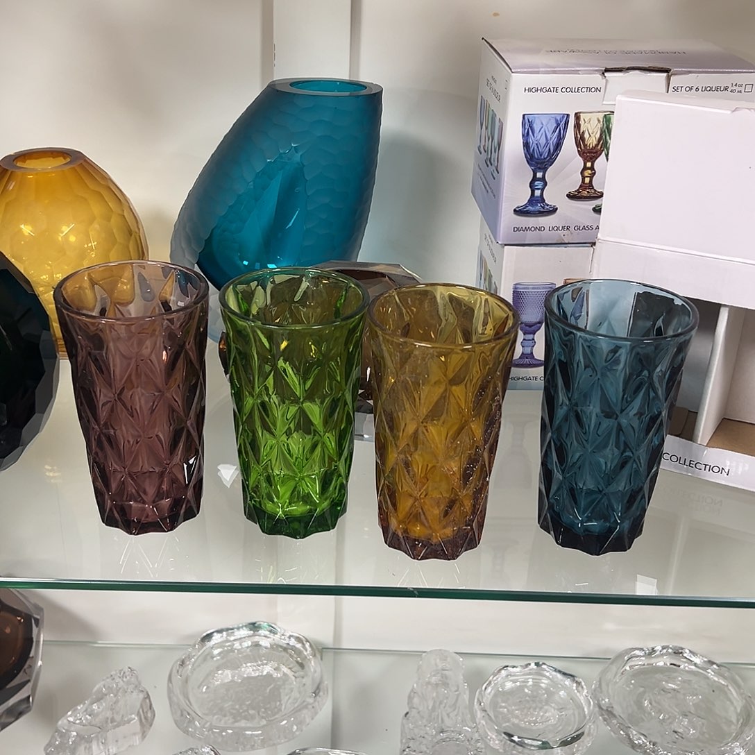 琉璃4个水杯琉璃花器