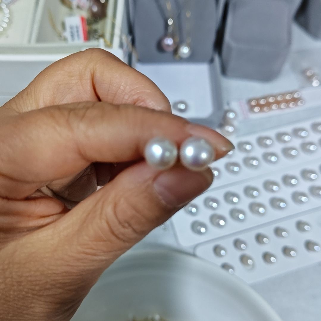 耳饰淡水珍珠银S925镶嵌