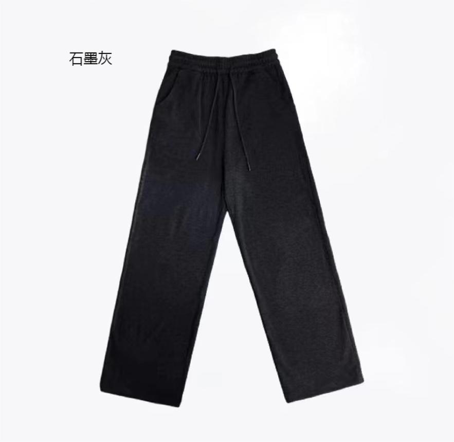 秋冬长裤休闲裤垂顺感裤子直筒裤抽绳高腰加绒德绒阔腿裤GS020