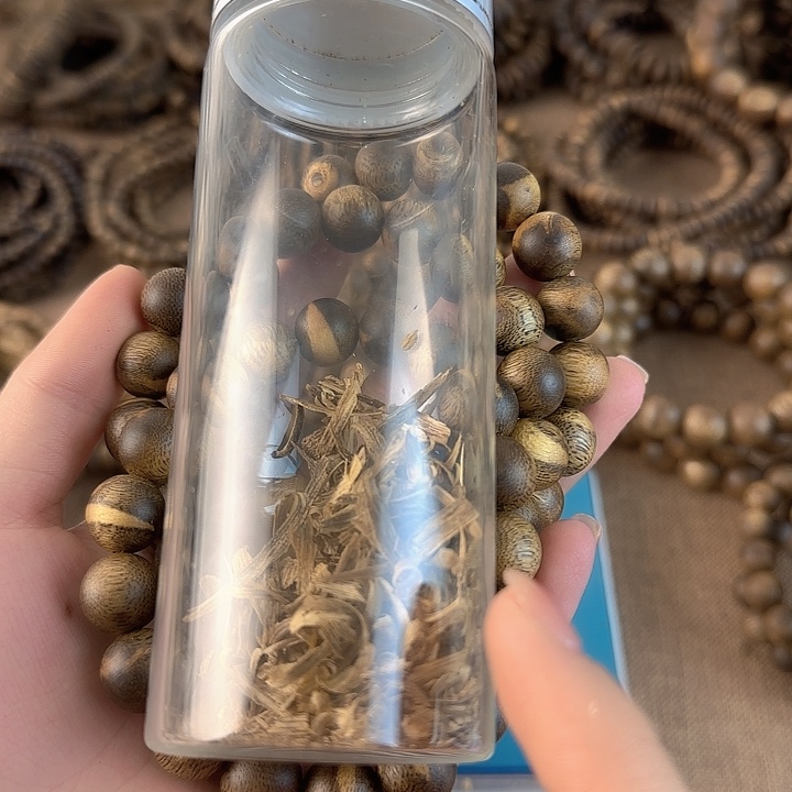 沉香沉香碎屑奇楠沉香虎斑12圆珠13g单圈多样性发一