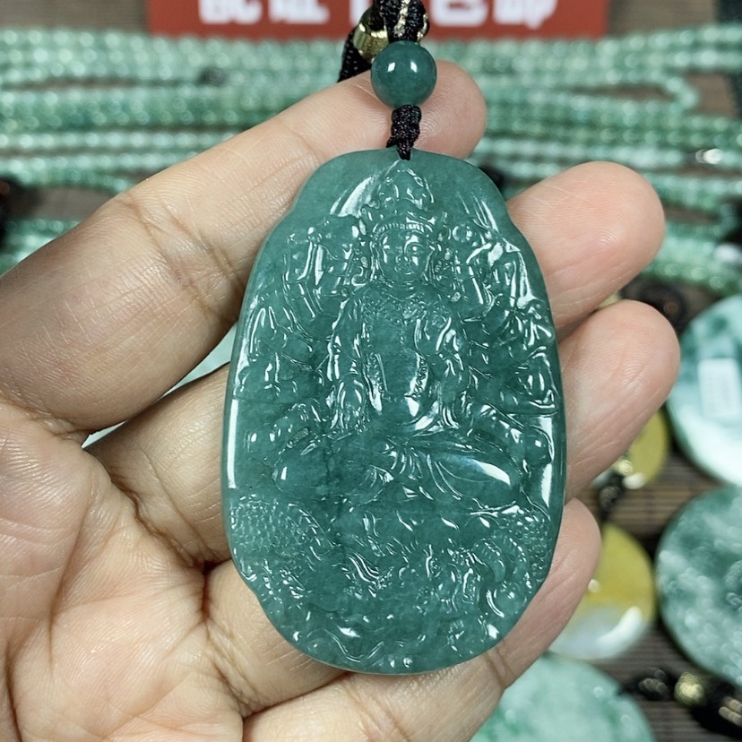 【闪购商品】翡翠颈饰未镶嵌玉吊坠翡翠玉随性御龙千手观音