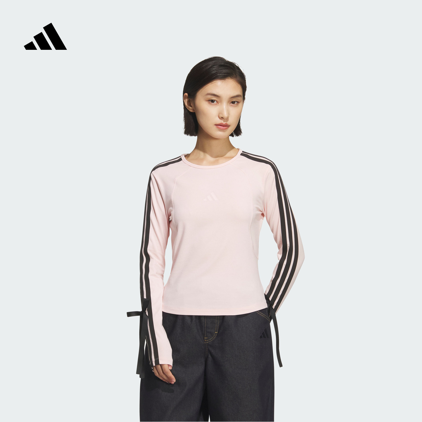 阿迪达斯官方 三条纹舞动系列休闲长袖T恤女新款 adidas KG3860