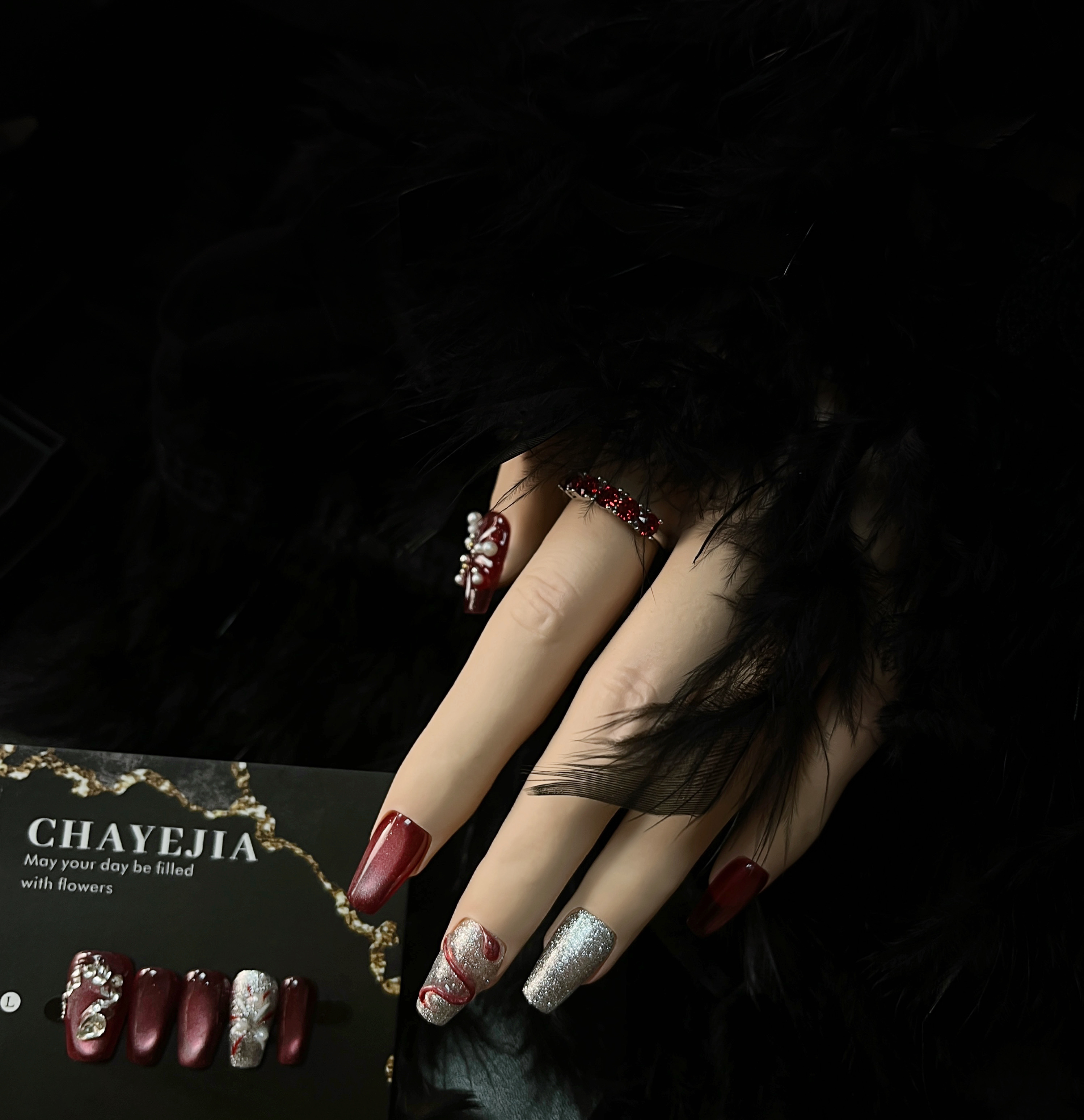 CHAYEJIA 【珍珠之雾】纯手工定制穿戴甲