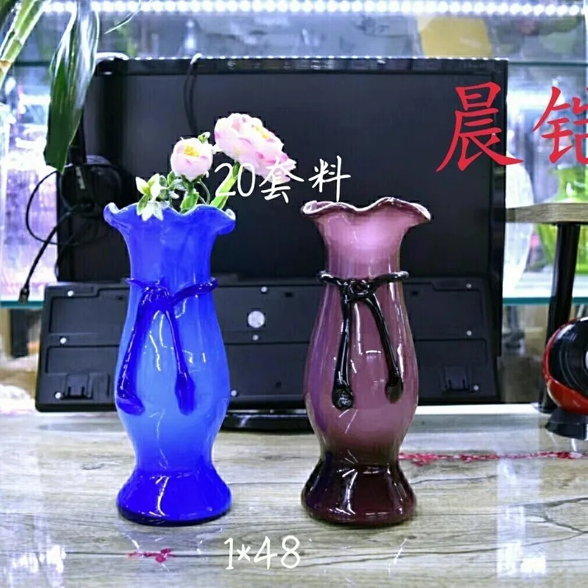 琉璃玉花瓶摆件装饰客厅玄关书桌玉器工艺品插花创意家居家用清仓