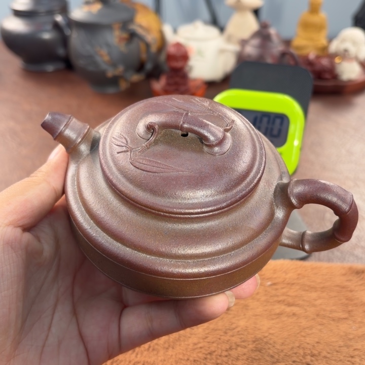 一***叶紫砂茶壶宜兴原矿桃花泥